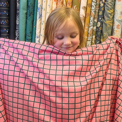 Window Pane Chalk Pink Lawn, There Was A Fox by Emily Isabella