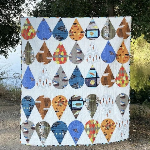 Octoberama Leaf Block Quilt from Birch Fabrics by Arleen Hillyer