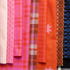 Collection of colorful fabric swatches with various patterns on a white background Warp & Weft Mystic Fable Yarn Dyed Woven Fabrics by Alexia Marcelle Abegg for Ruby Star Society for Moda Fabrics