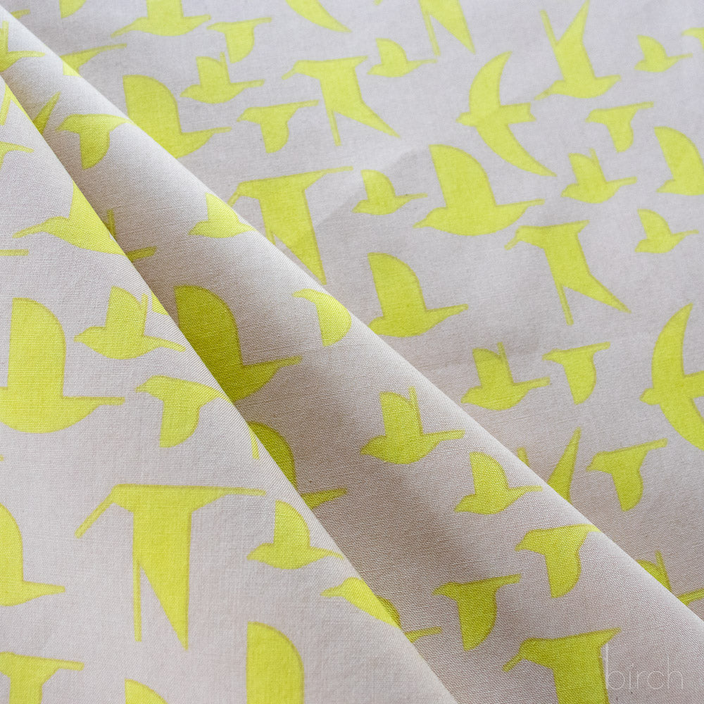 Maritime Birds Lemoncello, Charley Harper Coastal Vol. 2 for Birch Organic Fabrics