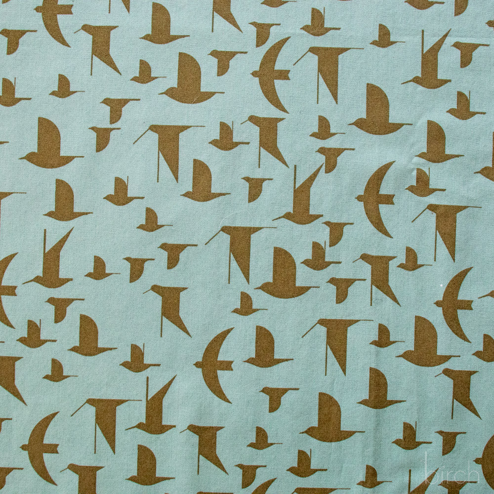 Maritime Birds Seagrass, Charley Harper Coastal Vol. 2 for Birch Organic Fabrics