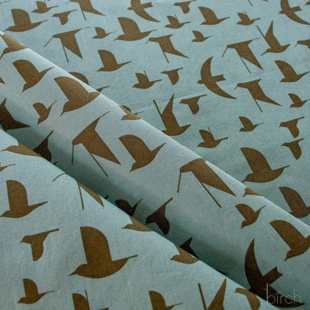 Maritime Birds Seagrass, Charley Harper Coastal Vol. 2 for Birch Organic Fabrics