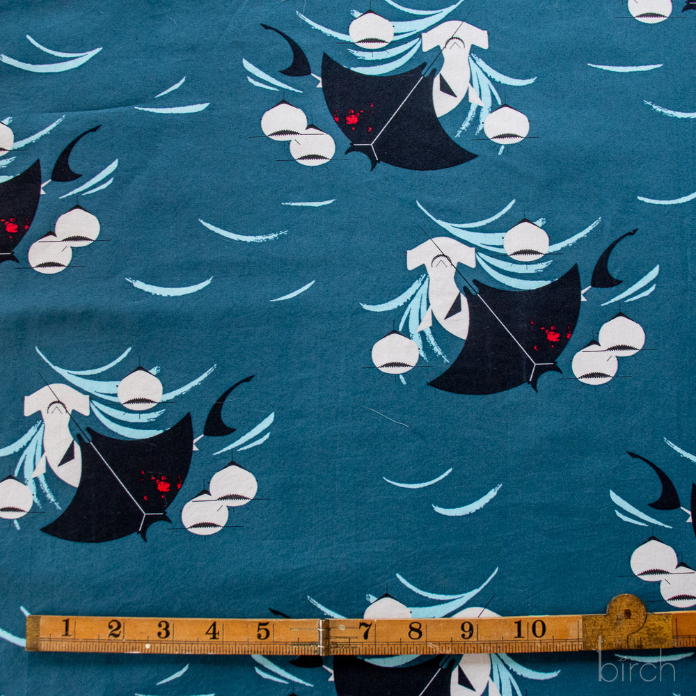 Shark Feast, Charley Harper Coastal Vol. 2 for Birch Organic Fabrics