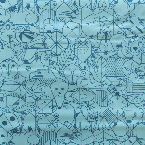 Charley Harper End Papers Basic Blue Raspberry