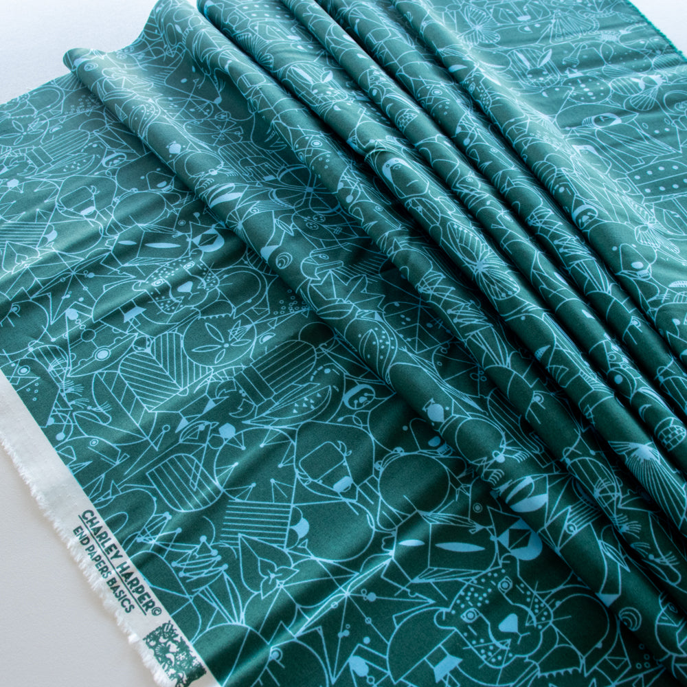 Charley Harper End Papers Basic Evergreen