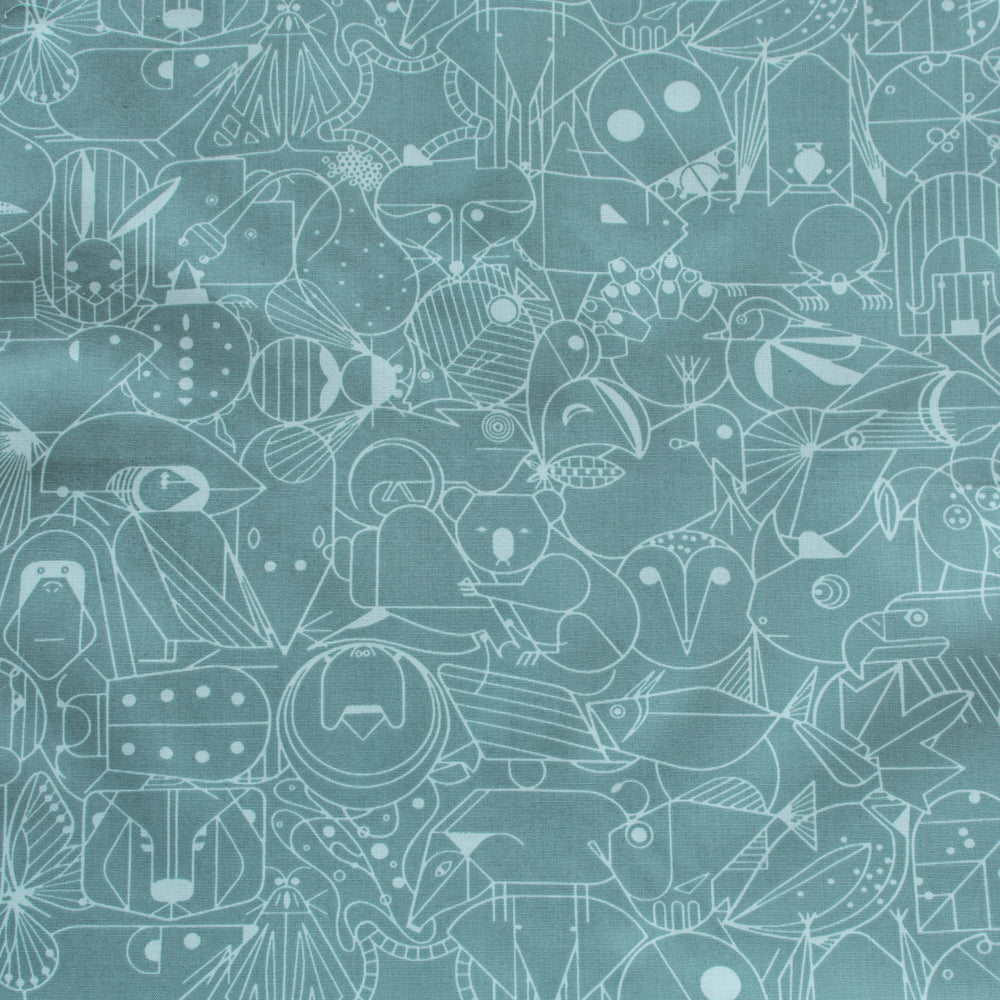 Charley Harper End Papers Basic Seafoam