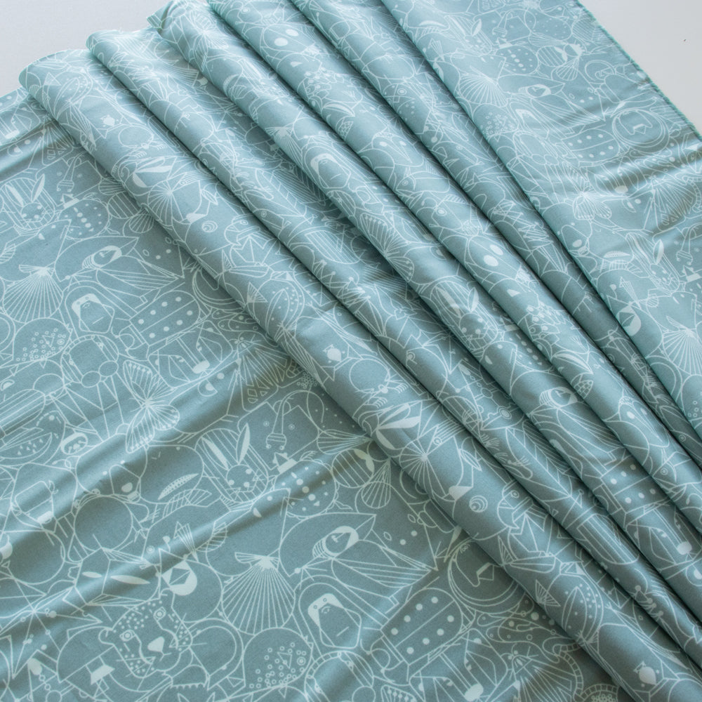 Charley Harper End Papers Basic Seafoam