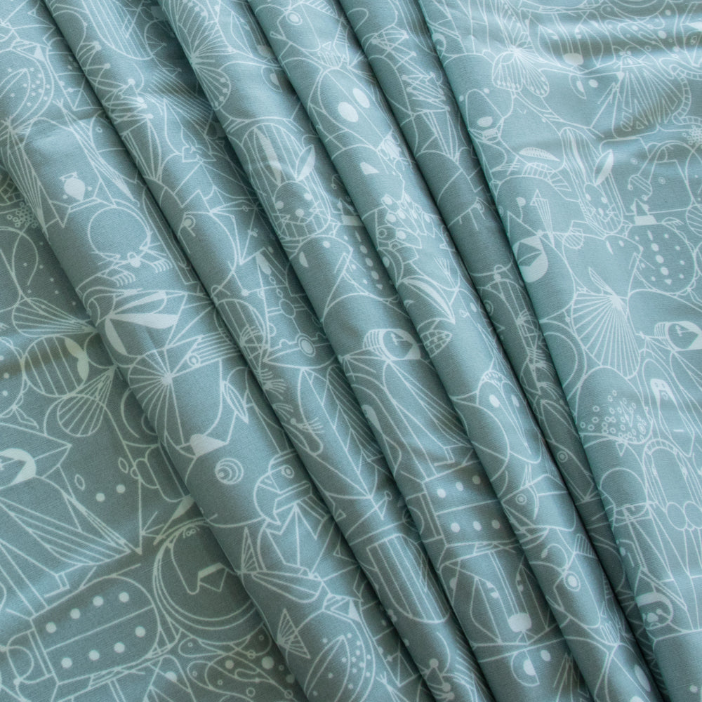 Charley Harper End Papers Basic Seafoam