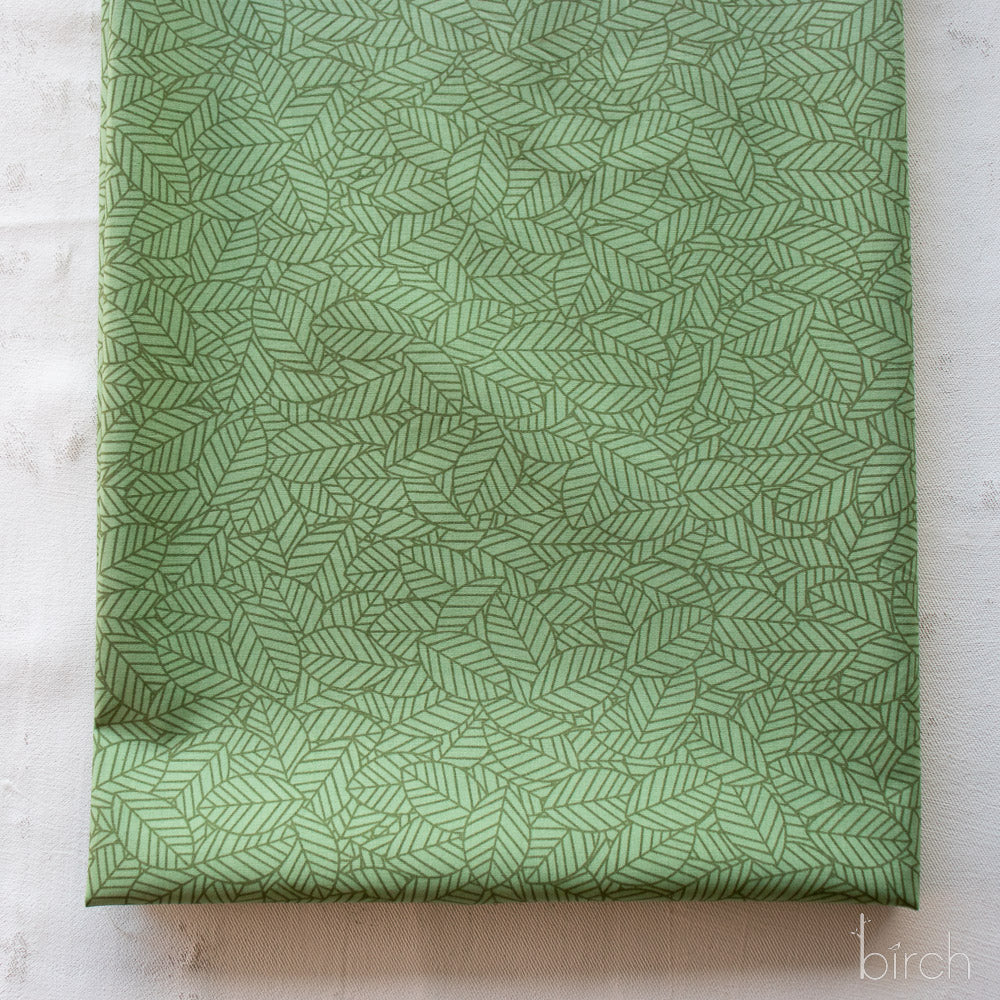 Bed of Leaves Jade, Charley Harper Woodland Wonder for Birch Organic Fabrics