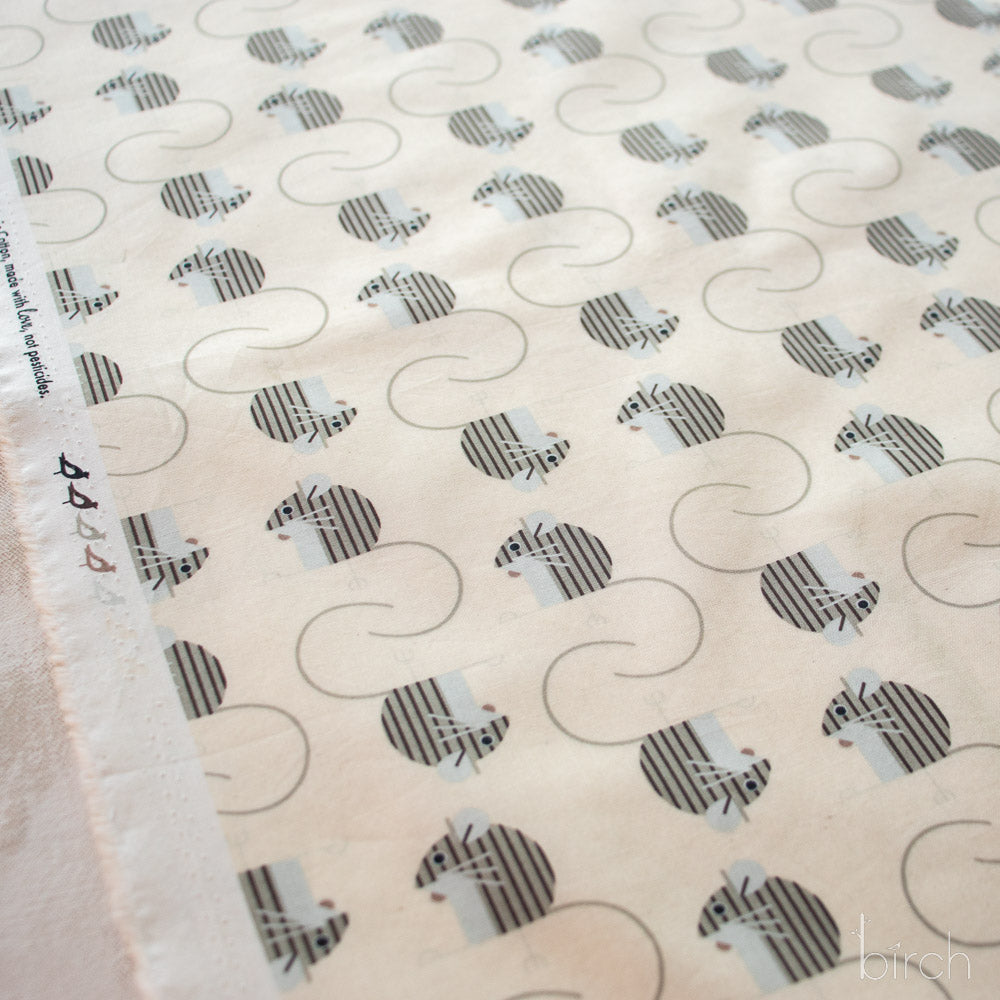 Field Mouse Cream, Charley Harper Woodland Wonder for Birch Organic Fabrics
