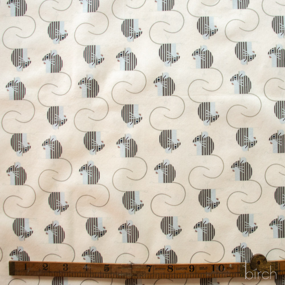 Field Mouse Cream, Charley Harper Woodland Wonder for Birch Organic Fabrics