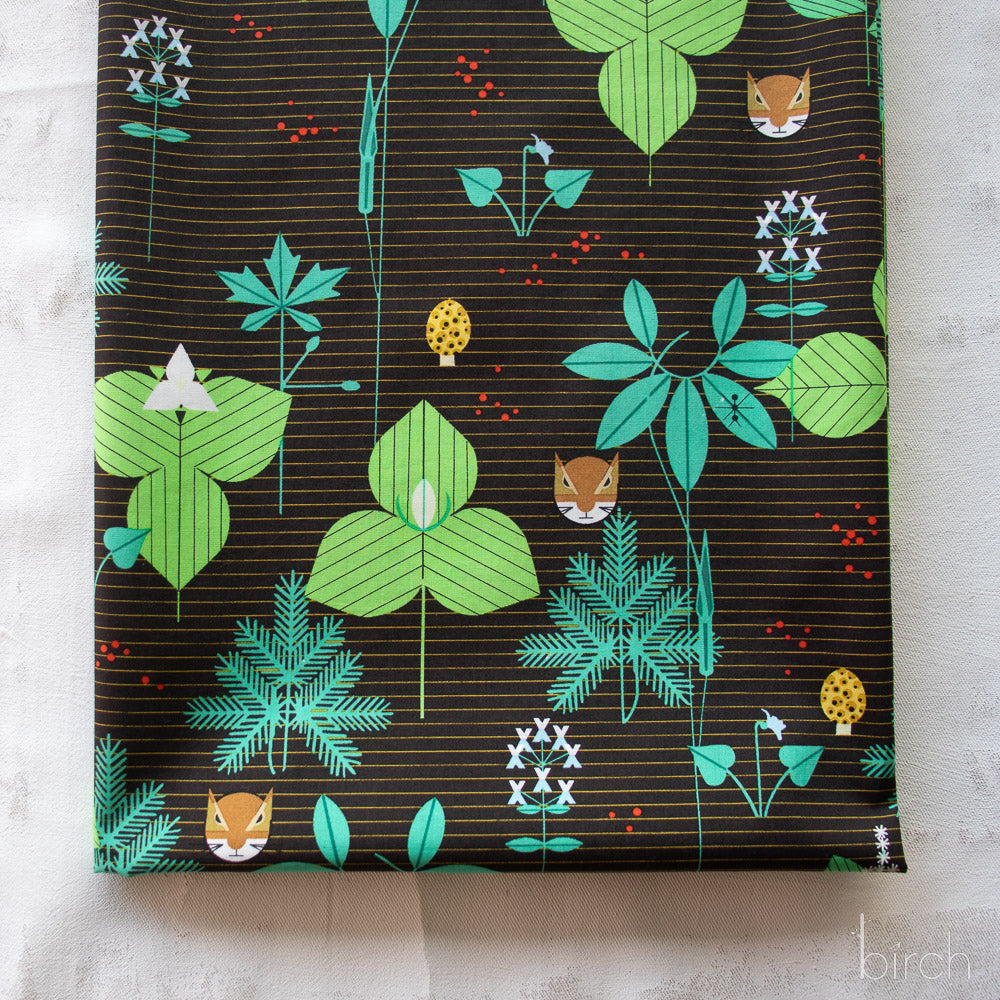 Woodland Wonders Foliage Brown, Charley Harper Woodland Wonder for Birch Organic Fabrics