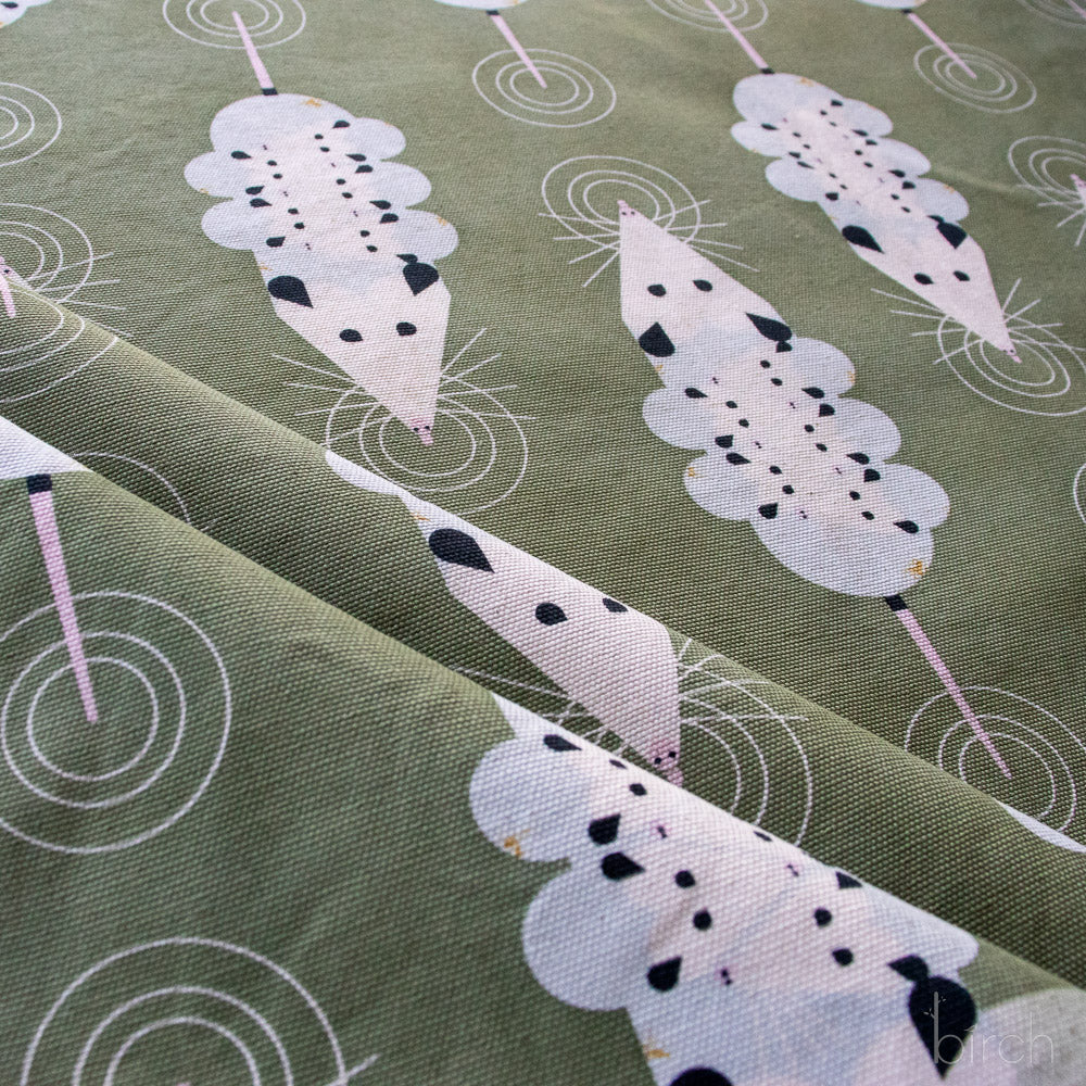 PRE-ORDER NOW, Passel of Possoms Sage Canvas, Charley Harper Iconic Vol. 2 for Birch Organic Fabrics