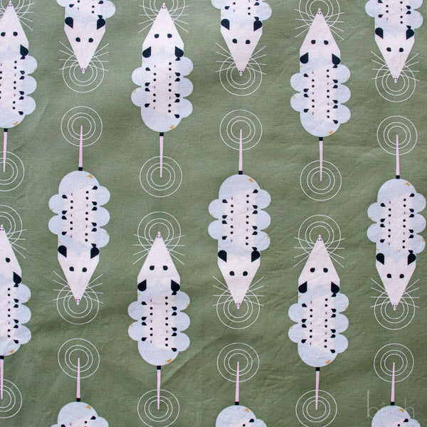PRE-ORDER NOW, Passel of Possoms Sage Canvas, Charley Harper Iconic Vol. 2 for Birch Organic Fabrics