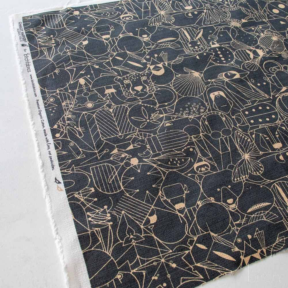 End Papers Basic Cast Iron Barkcloth, Charley Harper Iconic Vol. 2 for Birch Organic Fabrics