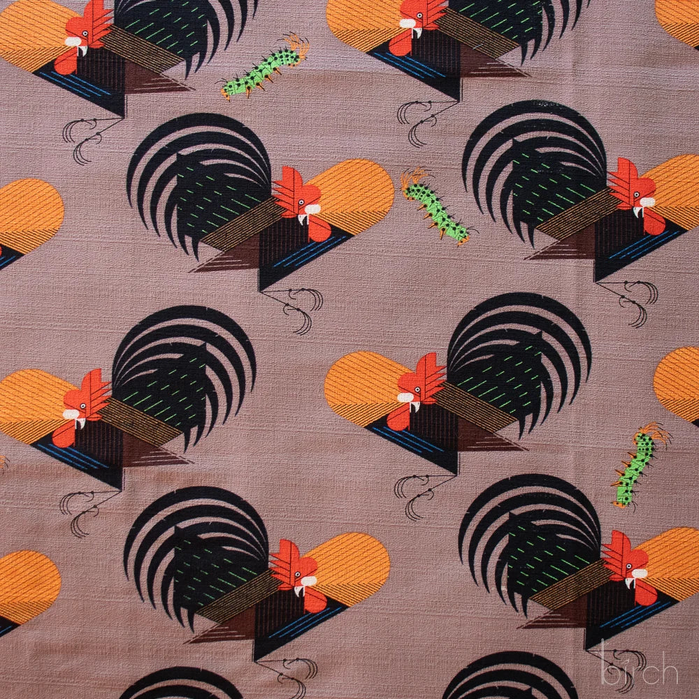 Large Crawling Tale Barkcloth