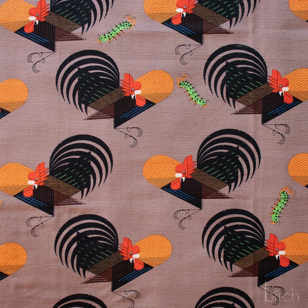 Large Crawling Tale Barkcloth