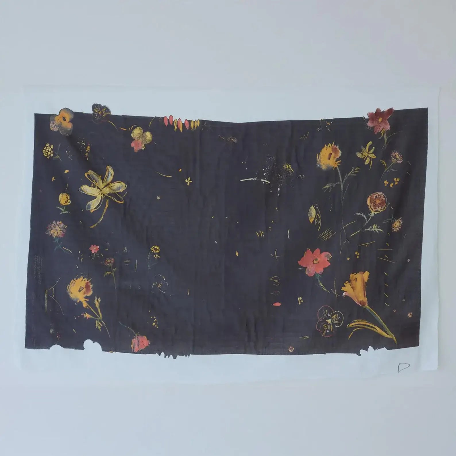 nani IRO Hana no toki niwa Organic Cotton Double Gauze - Black