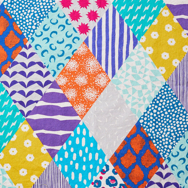 echino Rhombus Cotton Linen Canvas - Multicolor
