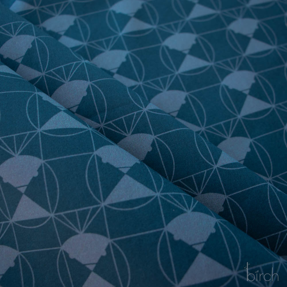 Chickadee End Papers Denim, Charley Harper End Papers Basics from Birch Organic Fabrics
