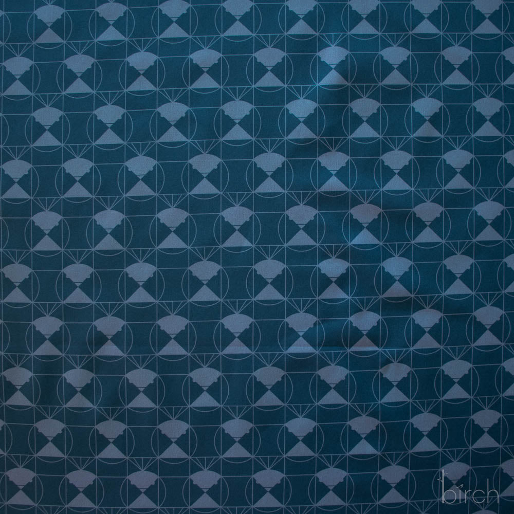 Chickadee End Papers Denim, Charley Harper End Papers Basics from Birch Organic Fabrics