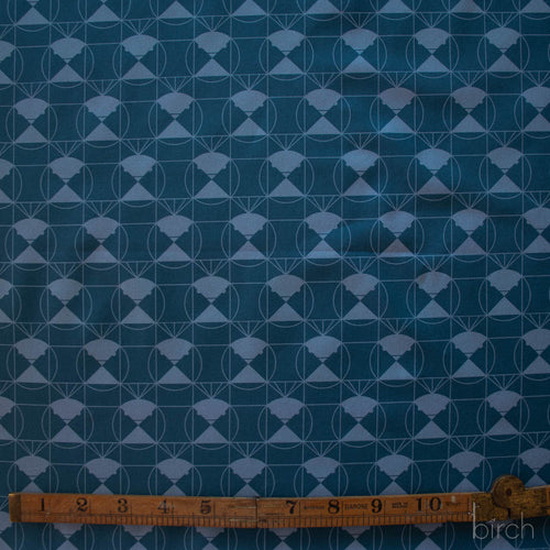 Chickadee End Papers Denim, Charley Harper End Papers Basics from Birch Organic Fabrics