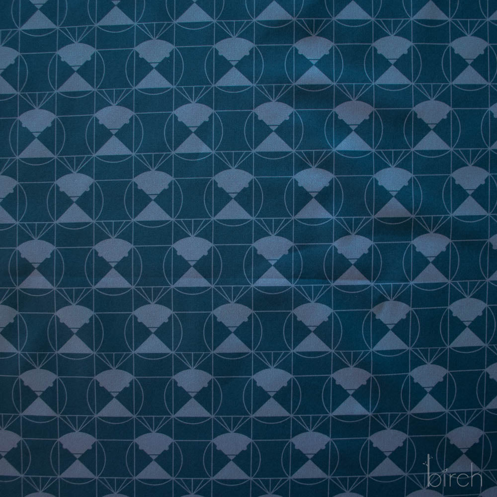 Chickadee End Papers Denim, Charley Harper End Papers Basics from Birch Organic Fabrics