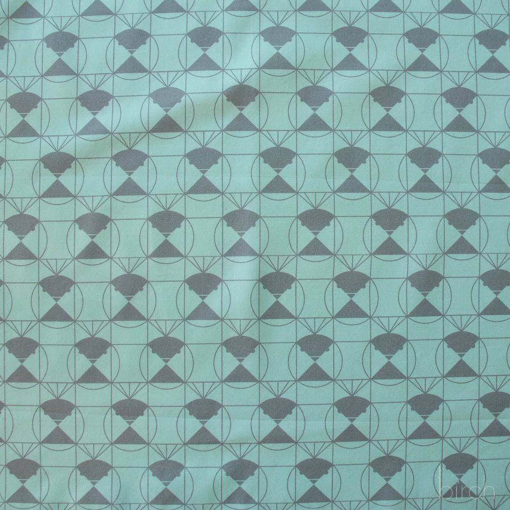 Chickadee End Papers Seafoam, Charley Harper End Papers Basics from Birch Organic Fabrics