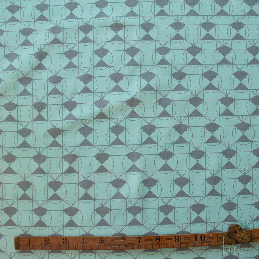 Chickadee End Papers Seafoam, Charley Harper End Papers Basics from Birch Organic Fabrics