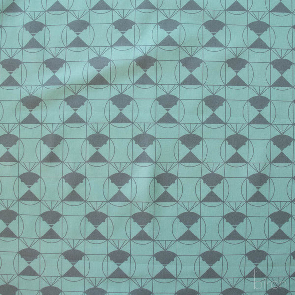 Chickadee End Papers Seafoam, Charley Harper End Papers Basics from Birch Organic Fabrics
