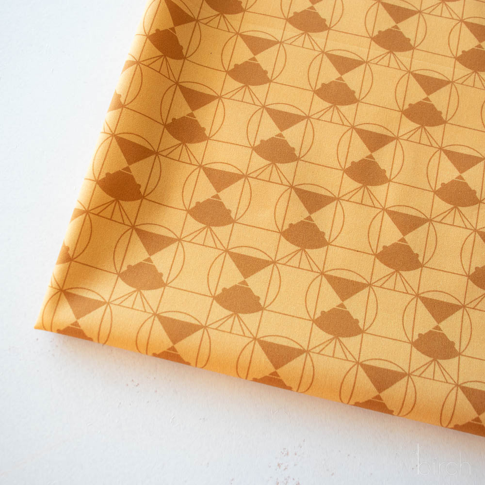 Chickadee End Papers Toffee, Charley Harper End Papers Basics from Birch Organic Fabrics