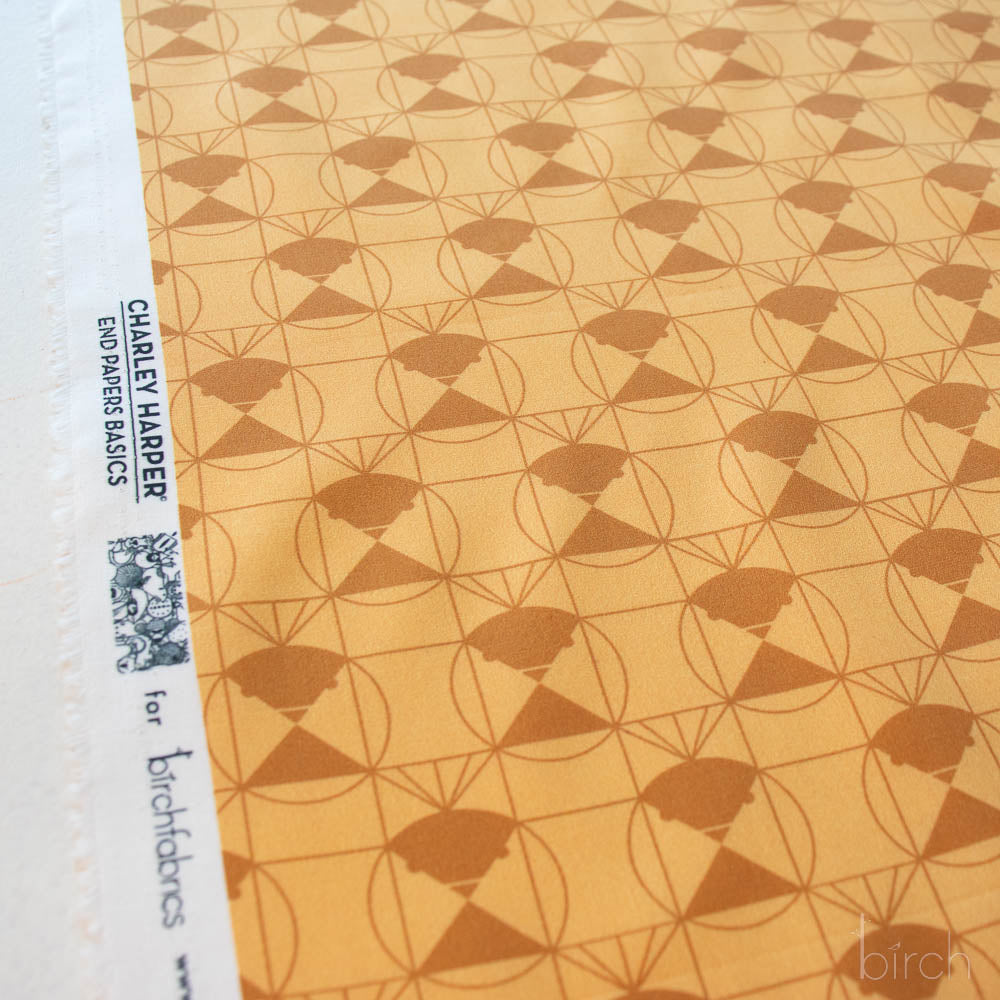 Chickadee End Papers Toffee, Charley Harper End Papers Basics from Birch Organic Fabrics
