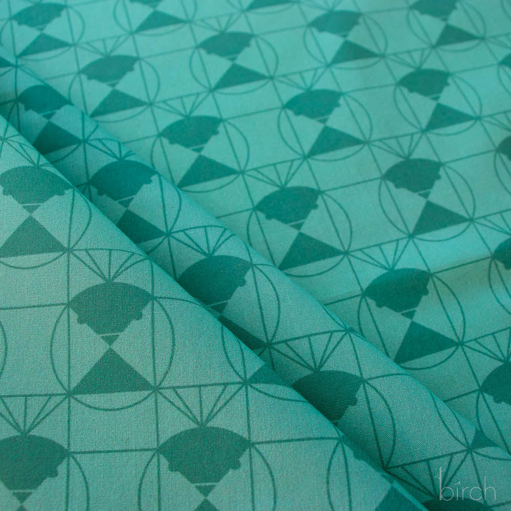Chickadee End Papers Lagoon, Charley Harper End Papers Basics from Birch Organic Fabrics