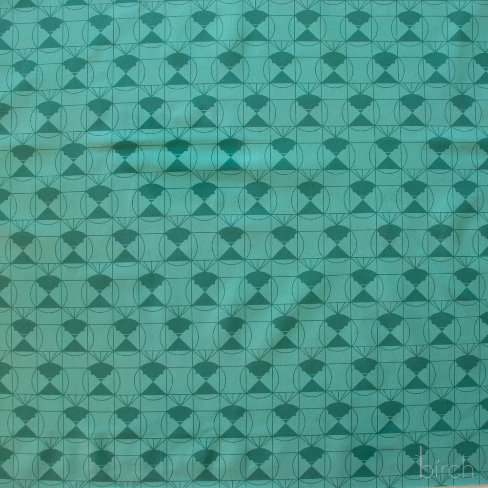 Chickadee End Papers Lagoon, Charley Harper End Papers Basics from Birch Organic Fabrics