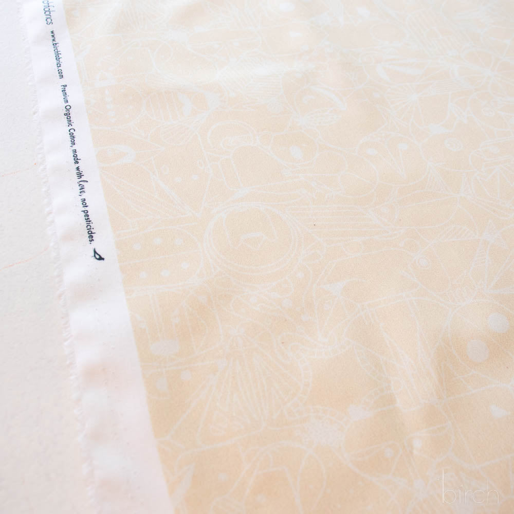 End Papers Cream, Charley Harper End Papers Basics from Birch Organic Fabrics
