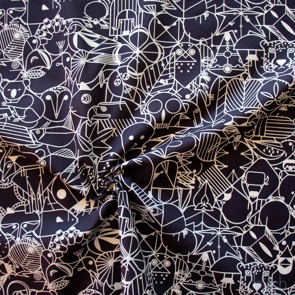 End Papers Black, Charley Harper End Papers Basics from Birch Organic Fabrics Chickadee End Papers Driftwood, Charley Harper End Papers Basics from Birch Or