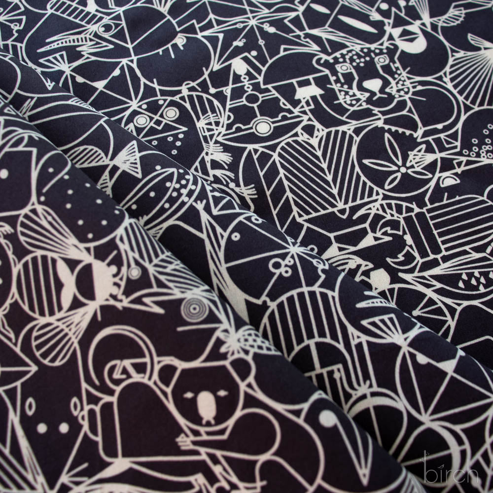 End Papers Black, Charley Harper End Papers Basics from Birch Organic Fabrics Chickadee End Papers Driftwood, Charley Harper End Papers Basics from Birch Or