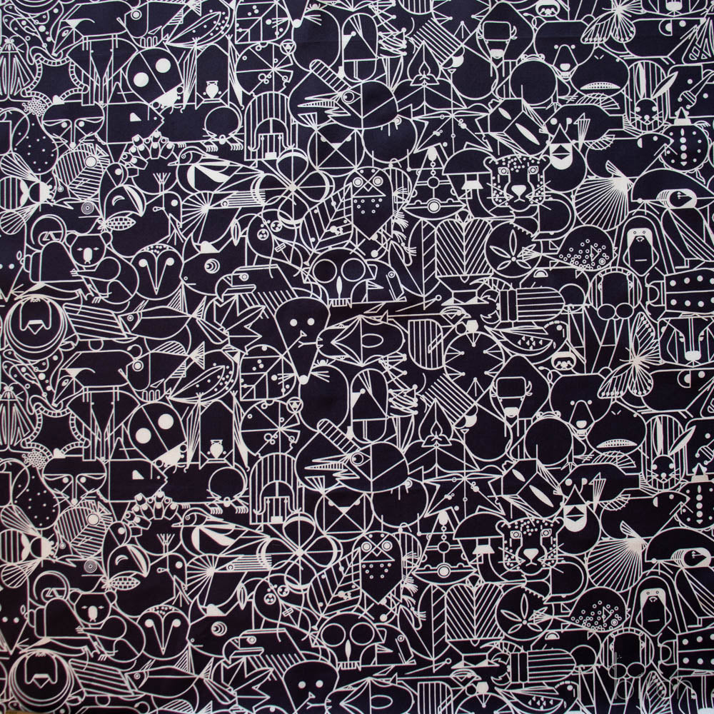 End Papers Black, Charley Harper End Papers Basics from Birch Organic Fabrics Chickadee End Papers Driftwood, Charley Harper End Papers Basics from Birch Or