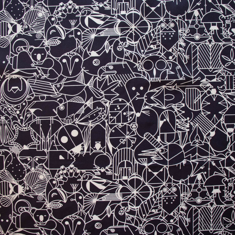 End Papers Black, Charley Harper End Papers Basics from Birch Organic Fabrics Chickadee End Papers Driftwood, Charley Harper End Papers Basics from Birch Or