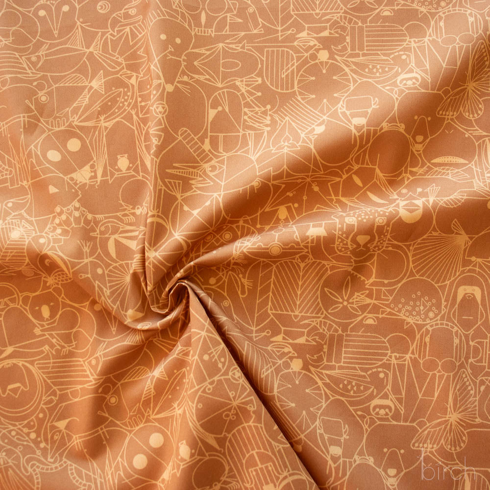 End Papers Toffee, Charley Harper End Papers Basics from Birch Organic Fabrics