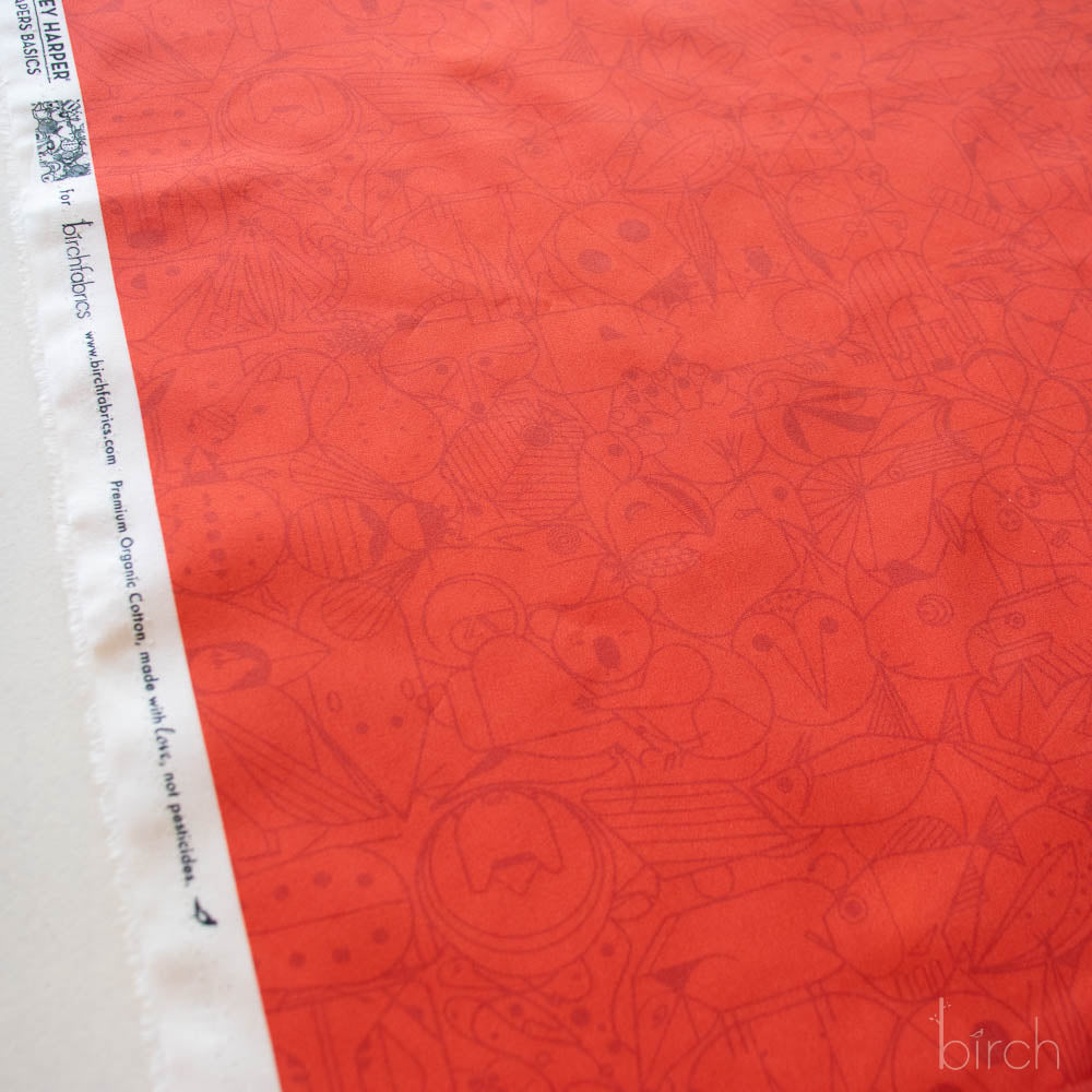 End Papers Cardinal, Charley Harper End Papers Basics from Birch Organic Fabrics