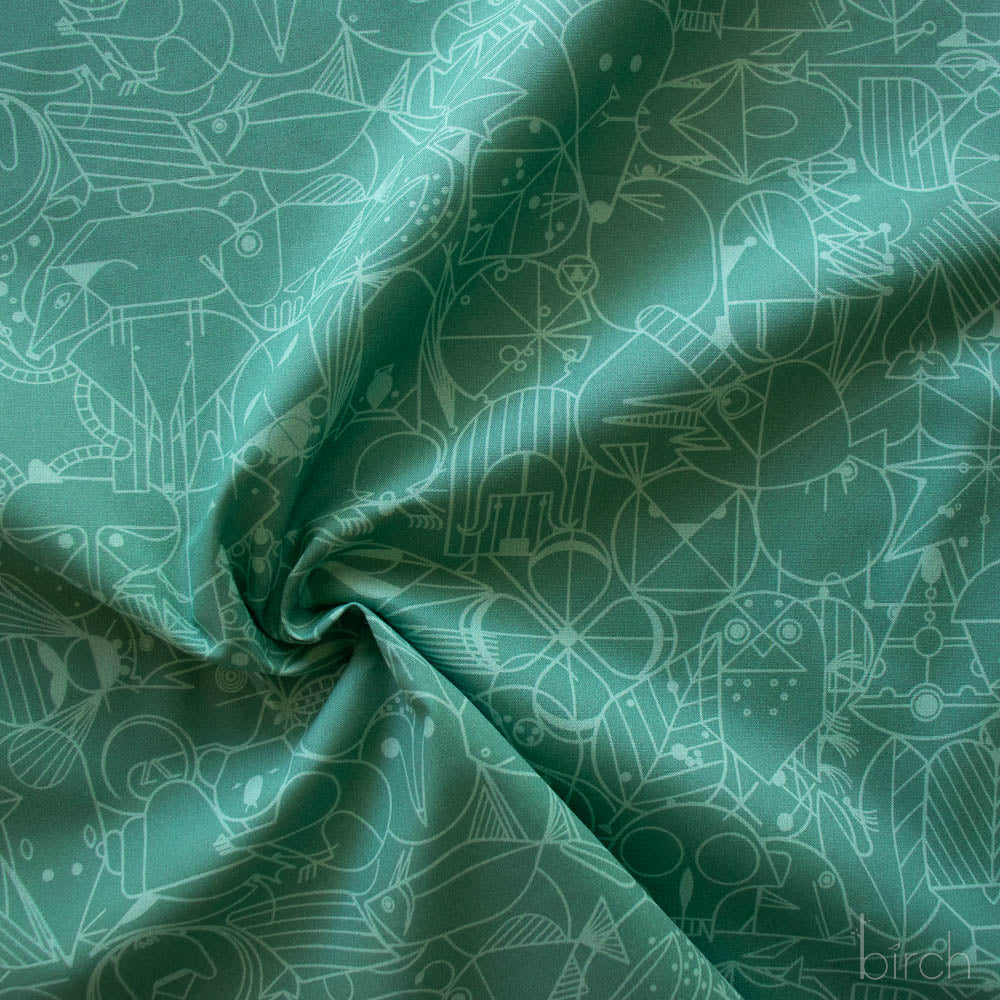 End Papers Lagoon, Charley Harper End Papers Basics from Birch Organic Fabrics