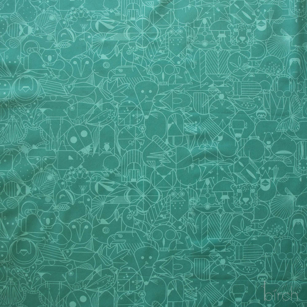 End Papers Lagoon, Charley Harper End Papers Basics from Birch Organic Fabrics