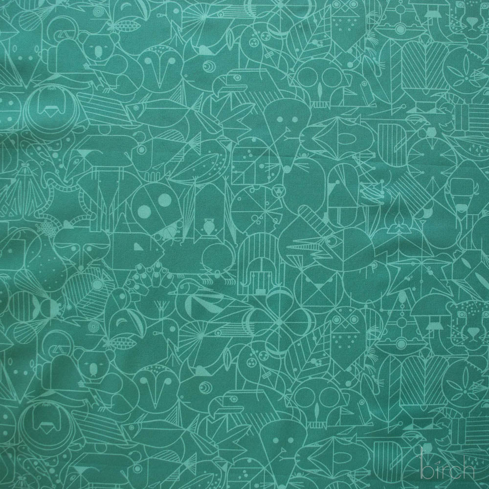End Papers Lagoon, Charley Harper End Papers Basics from Birch Organic Fabrics