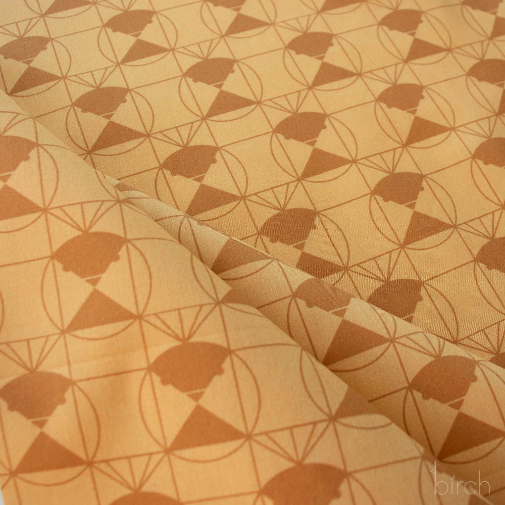 Chickadee End Papers Toffee, Charley Harper End Papers Basics from Birch Organic Fabrics