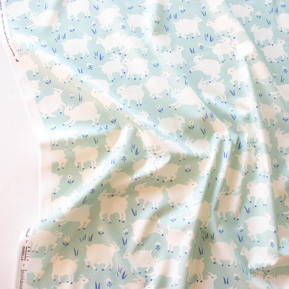 Little Lamb Mint, Homestead by Emily Isabella for Birch Organic Fabrics
