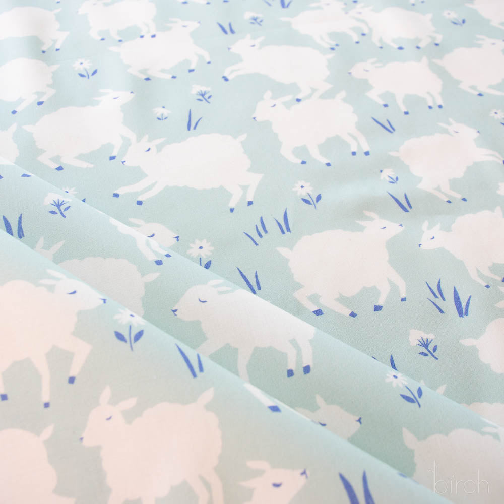 Little Lamb Mint, Homestead by Emily Isabella for Birch Organic Fabrics