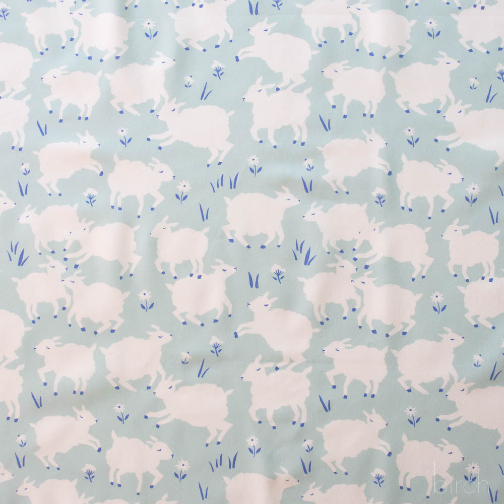 Little Lamb Mint, Homestead by Emily Isabella for Birch Organic Fabrics