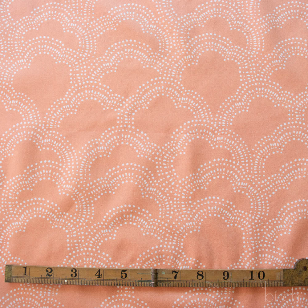 Clouds Apricot, Homestead by Emily Isabella for Birch Organic Fabrics