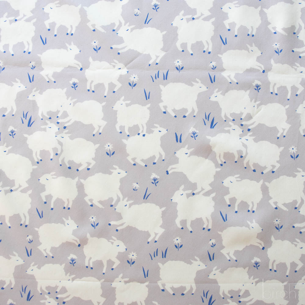 Little Lamb Fog, Homestead by Emily Isabella for Birch Organic Fabrics